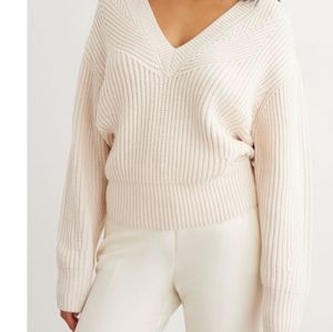 New dynamite knit sweater v neck cream colour